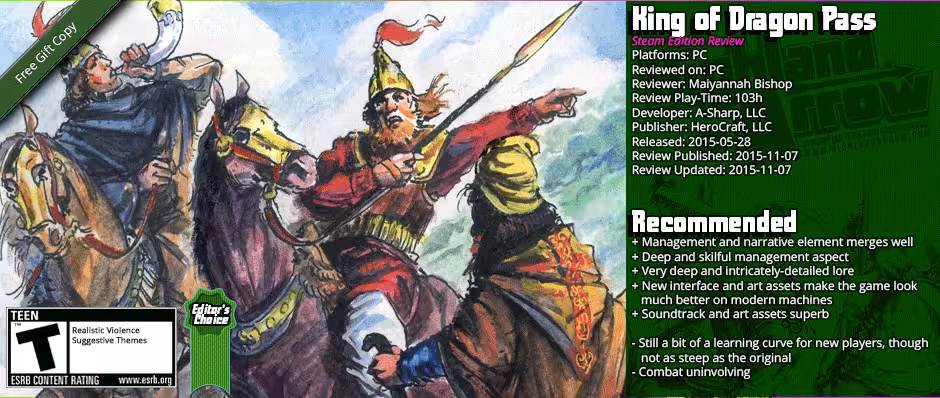 Review: King of Dragon Pass (Steam Edition)